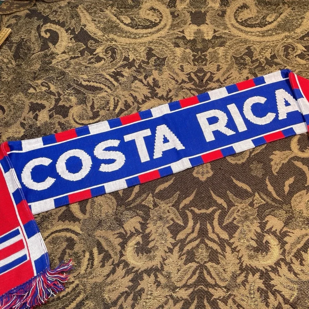 Costa Rica Soccer Football Scarf Licensed New Red Blue Squared New
